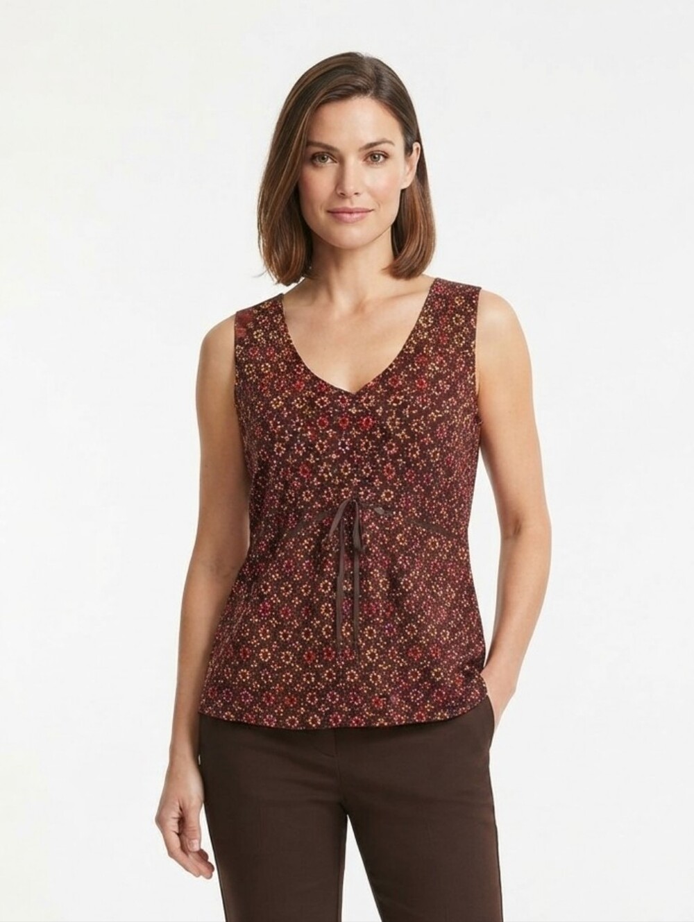 Sigrid Olsen Women's Dainty Floral Elegant Blouse Size SP